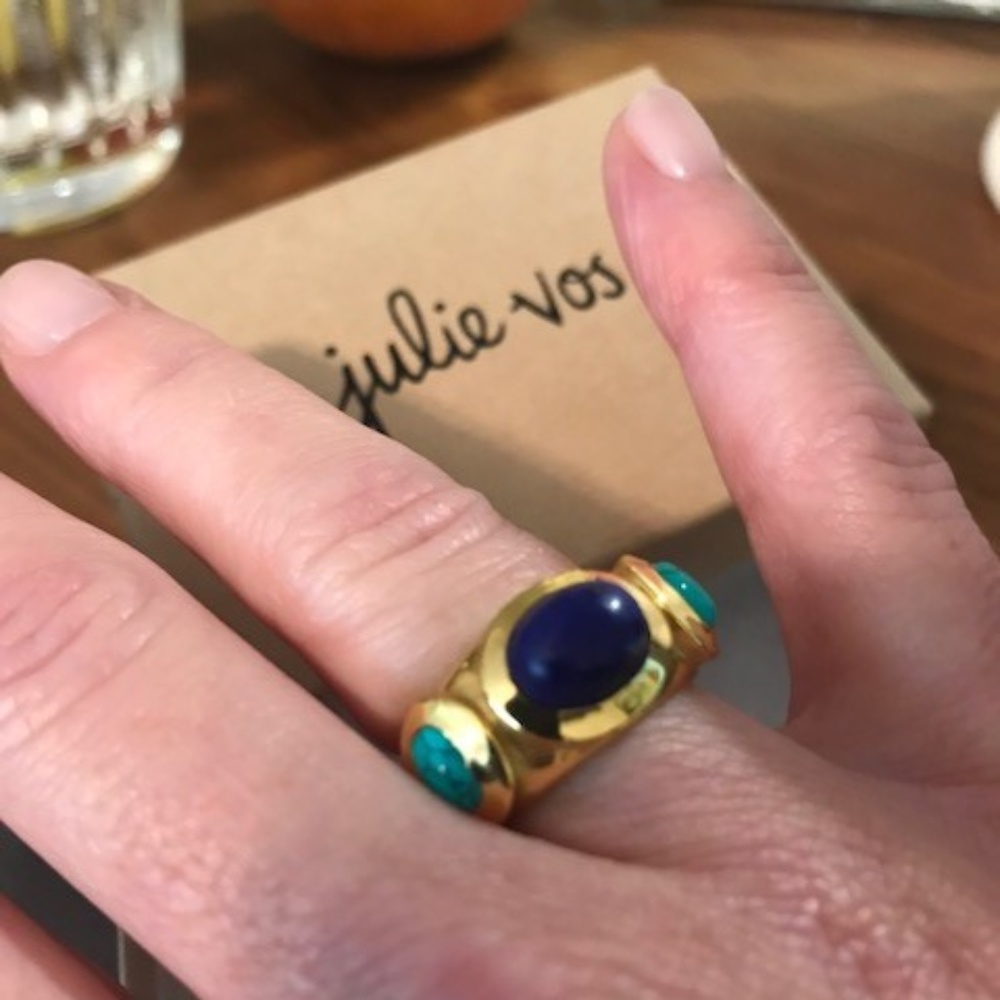 Julie Vos three stone ring sz 5